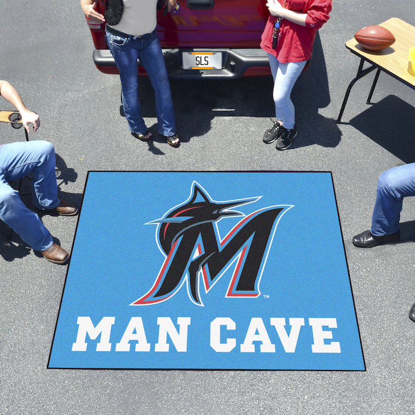 Miami Marlins ALT LOGO MAN CAVE TAILGATER 60 x 72 Rug