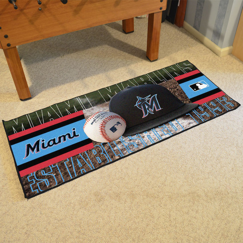 Miami Marlins ALT LOGO 30 x 72 Baseball Carpet Runner