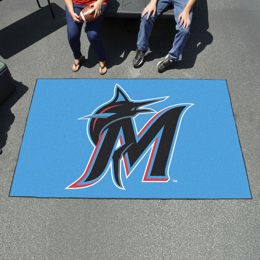 Miami Marlins ALT LOGO UTILI-MAT 60 x 96 Rug