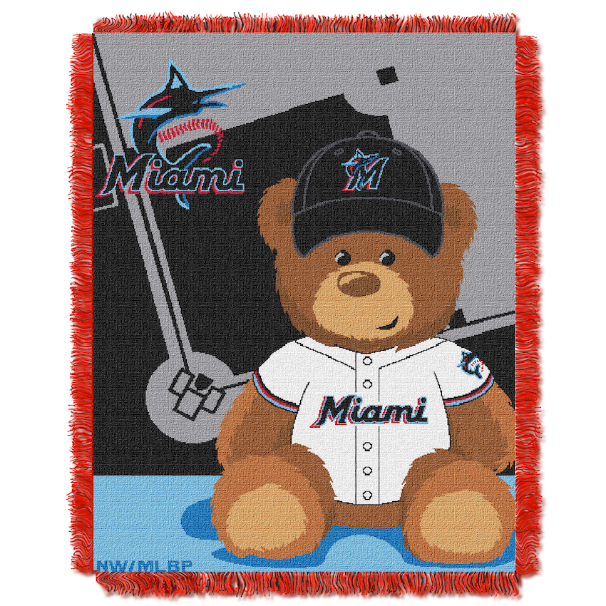 Miami Marlins Woven Baby Blanket 36 x 48