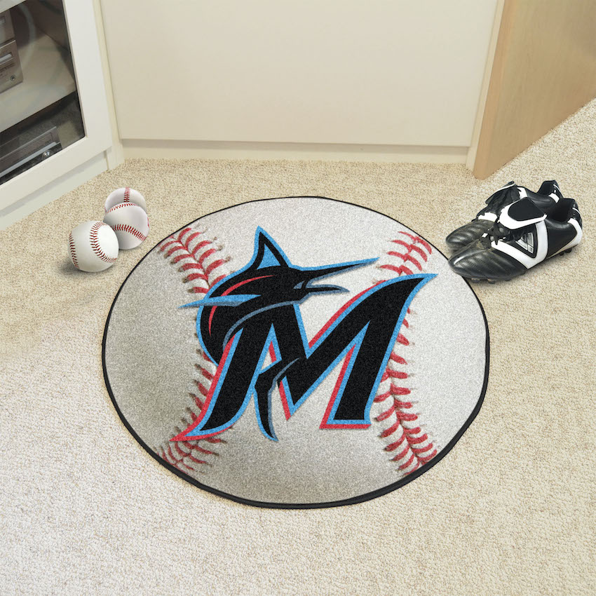 Miami Marlins Round Baseball Mat