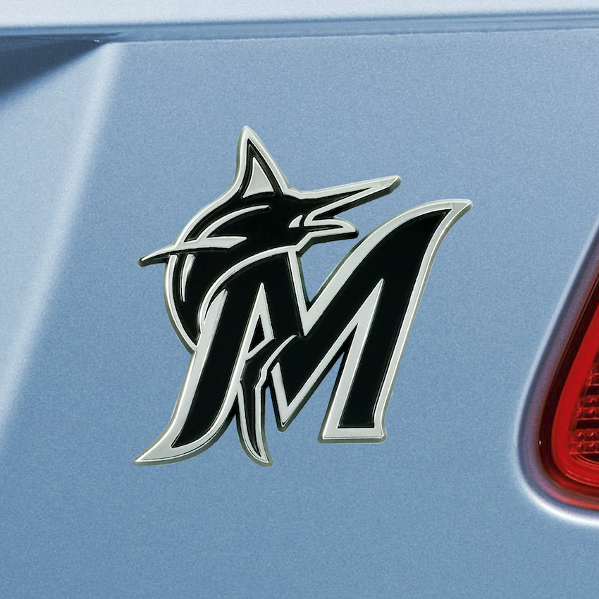 Miami Marlins Chrome Metal Auto Emblem