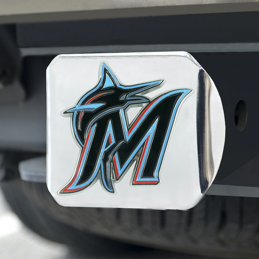 Miami Marlins Color Chrome Trailer Hitch Cover