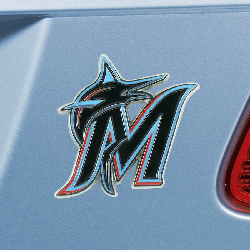 Miami Marlins Color Metal Auto Emblem