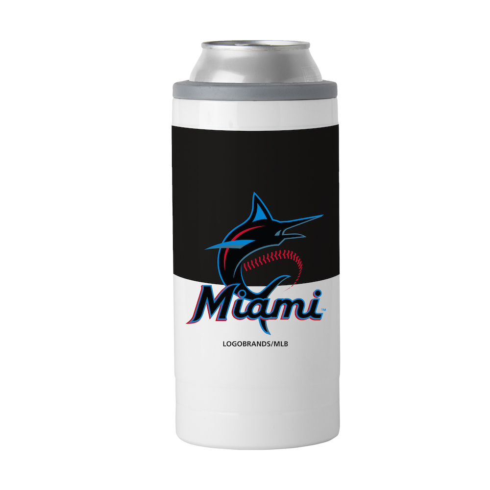 Miami Marlins Colorblock 12 oz. Slim Can Coolie