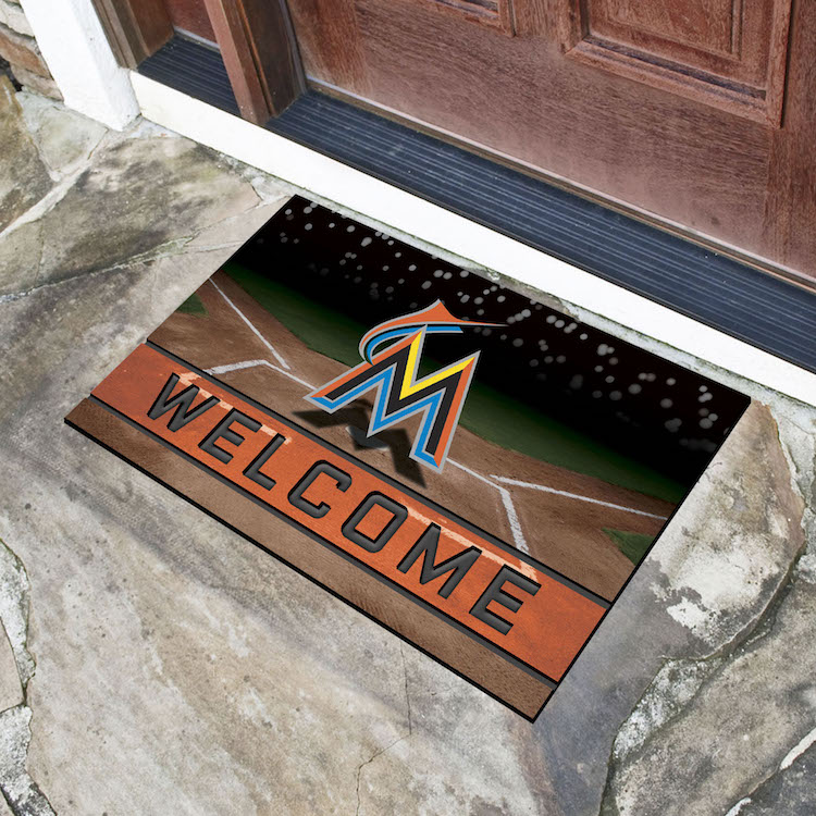 Miami Marlins Recycled Crumb Rubber Door Mat