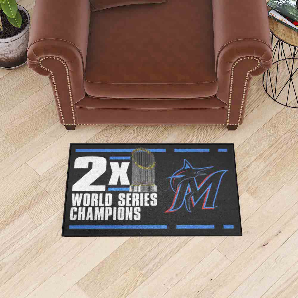 Miami Marlins DYNASTY Floor Mat - 20 x 30 inch Starter style