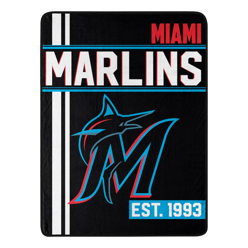 Miami Marlins Micro Raschel 50 x 60 Team Blanket