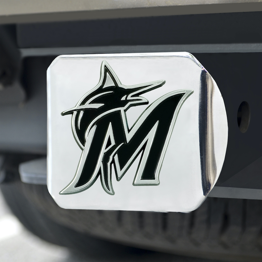 Miami Marlins Chrome Trailer Hitch Cover