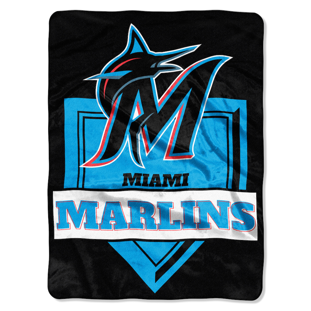 Miami Marlins Large Plush Fleece HOME PLATE 60 x 80 Blanket