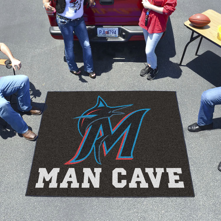 Miami Marlins MAN CAVE TAILGATER 60 x 72 Rug