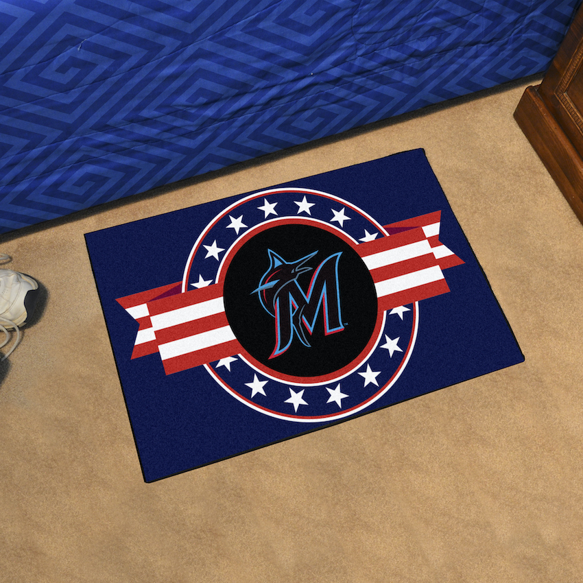 Miami Marlins 20 x 30 PATRIOTIC Starter Floor Mat