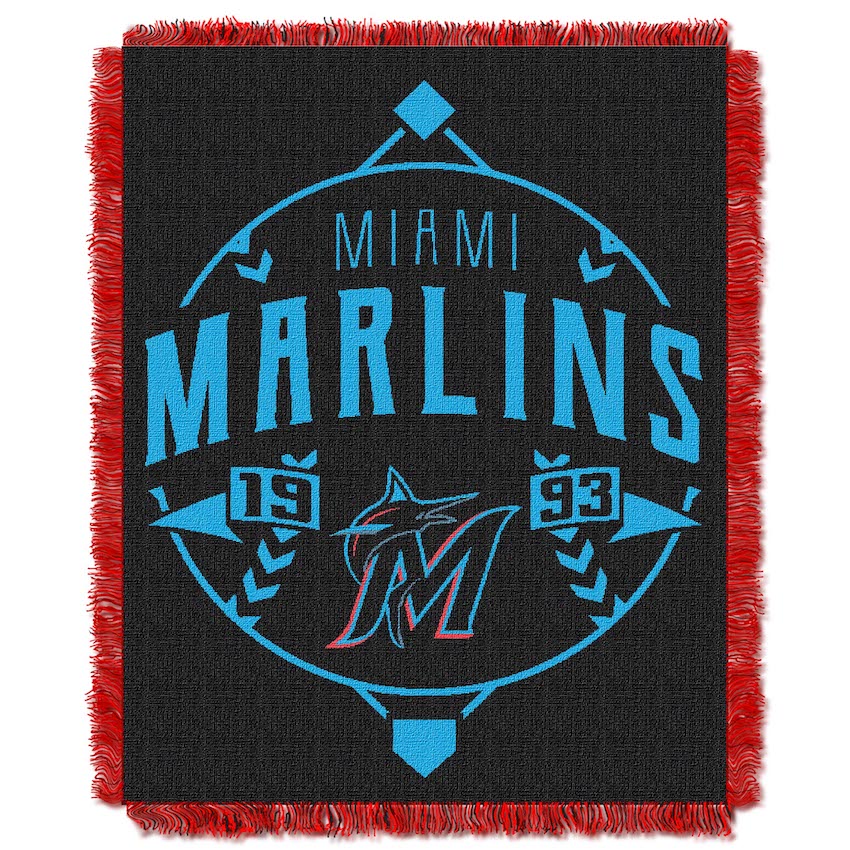 Miami Marlins MLB Double Play Tapestry Blanket 48 x 60