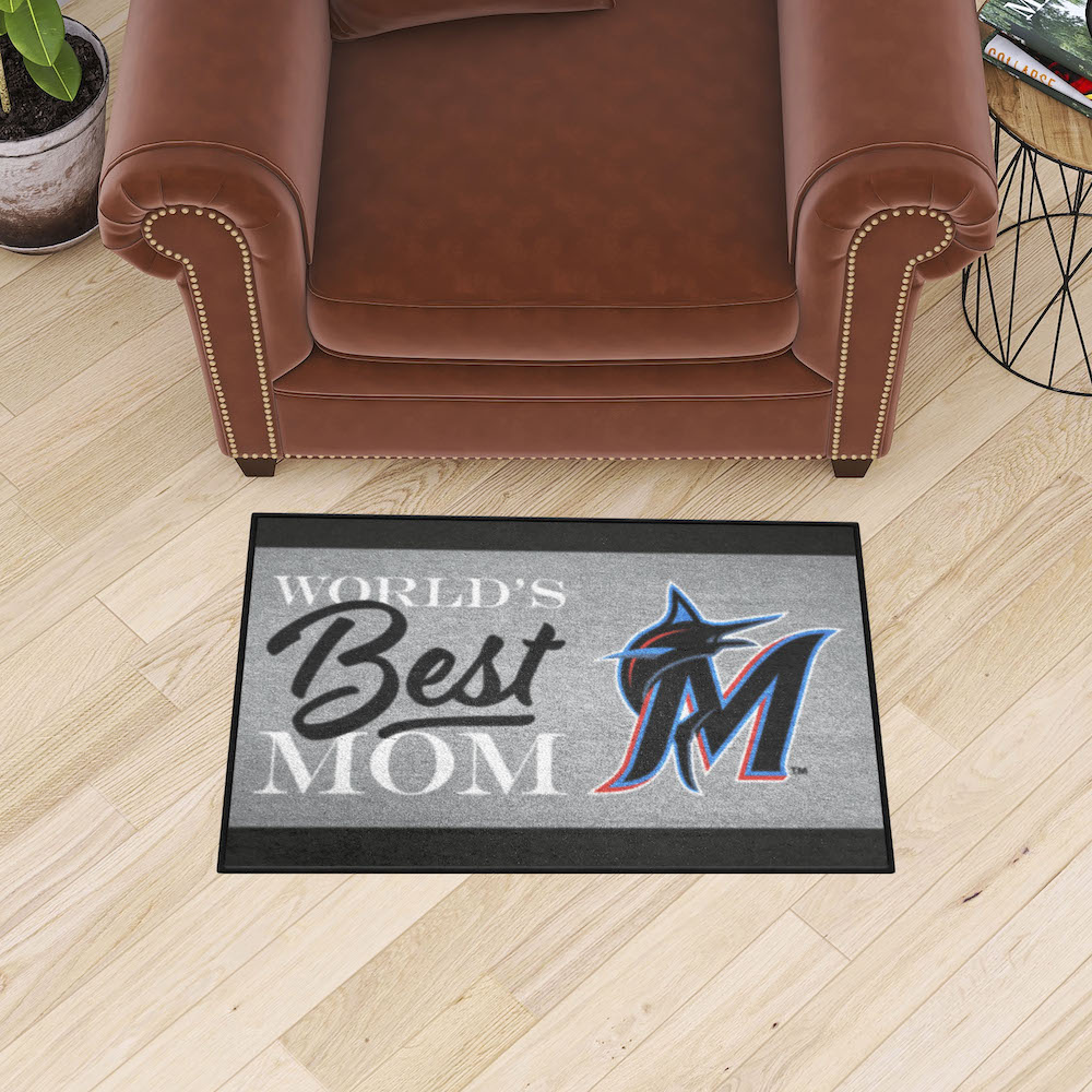 Miami Marlins 20 x 30 WORLDS BEST MOM Floor Mat