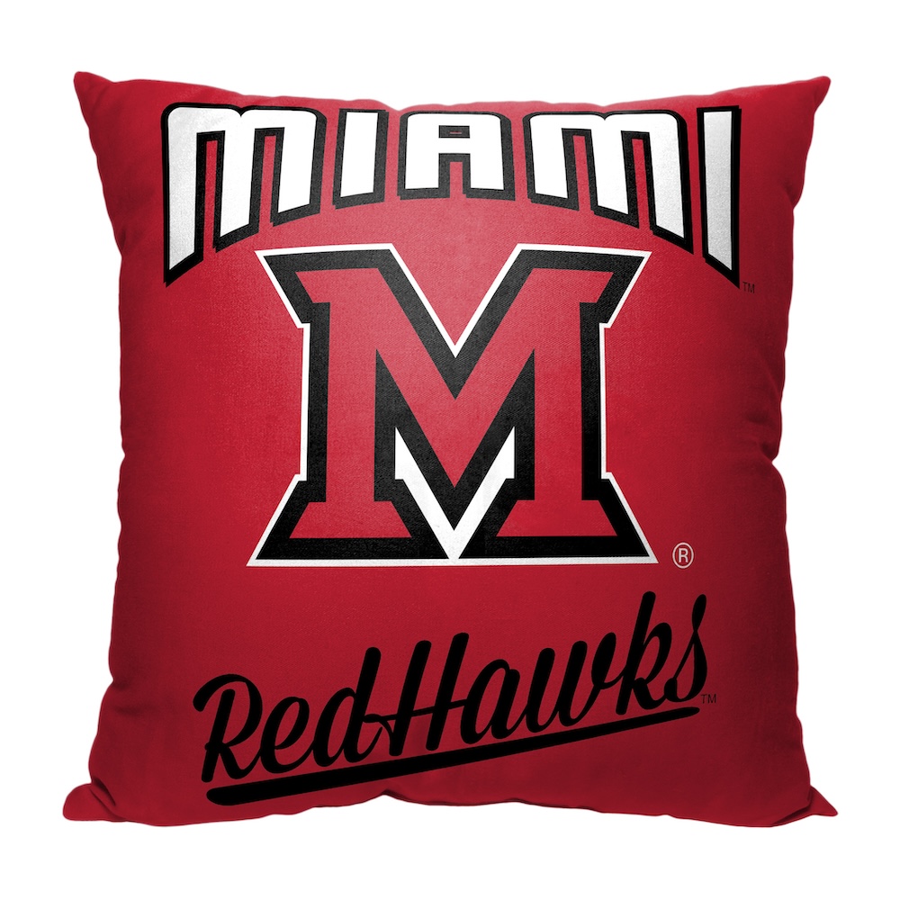 Miami of Ohio Red Hawks ALUMNI Decorative Throw Pillow 18 x 18 inch
