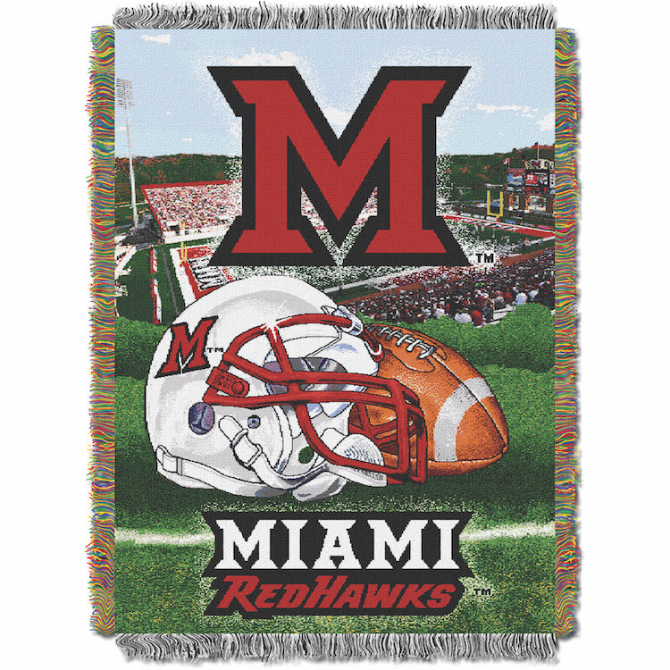 Miami of Ohio Red Hawks Home Field Advantage Series Tapestry Blanket 48 x 60