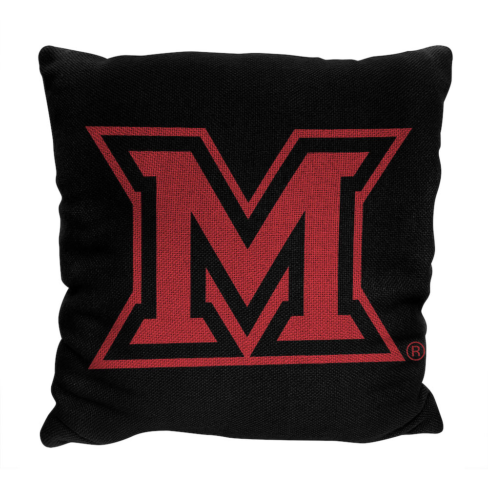 Miami of Ohio Red Hawks Double Sided INVERT Woven Pillow