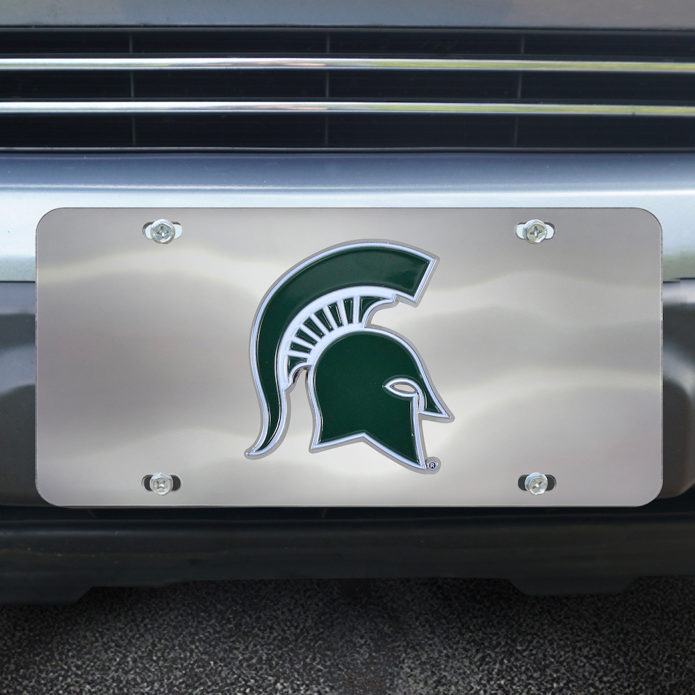 Michigan State Spartans Stainless Steel Die-cast License Plate