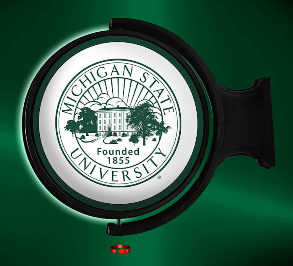 Michigan State Spartans LED Rotating Wall Sign ~ SEAL