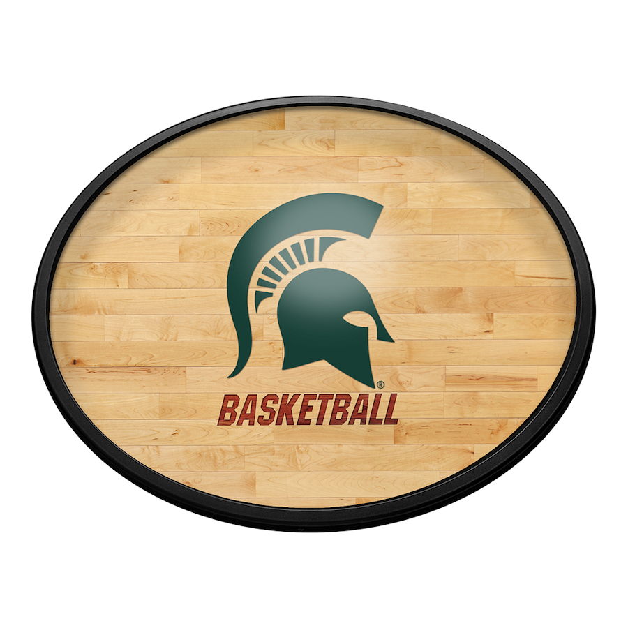 Michigan State Spartans HARDWOOD Slimline LED Wall Sign ~ OVAL