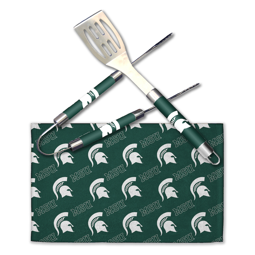 Michigan State Spartans 3 Piece BBQ GRILL MASTER set