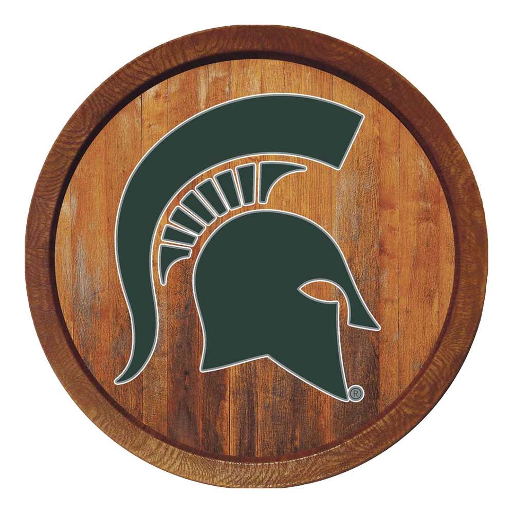 Michigan State Spartans FAUX Barrel Top Sign