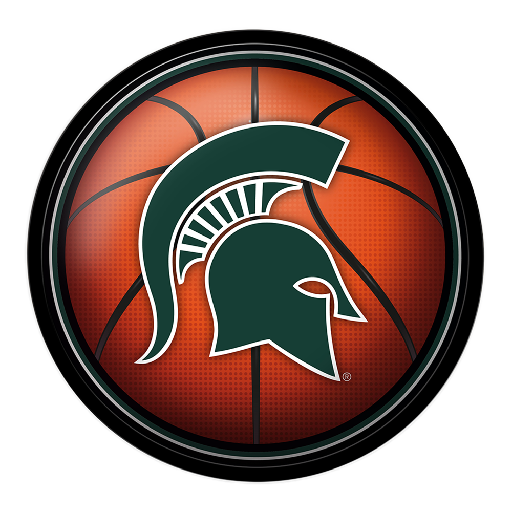 Michigan State Spartans Modern Disc BASKETBALL Wall Sign