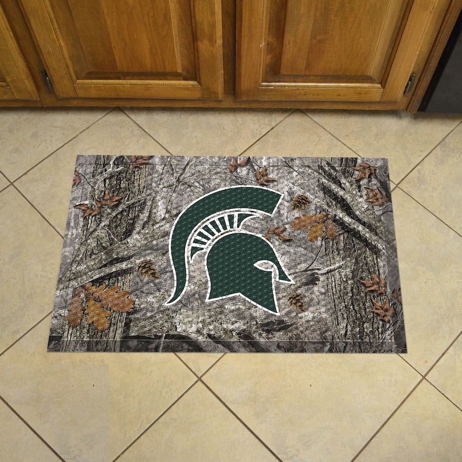 Michigan State Spartans Camo Style SCRAPER Door Mat