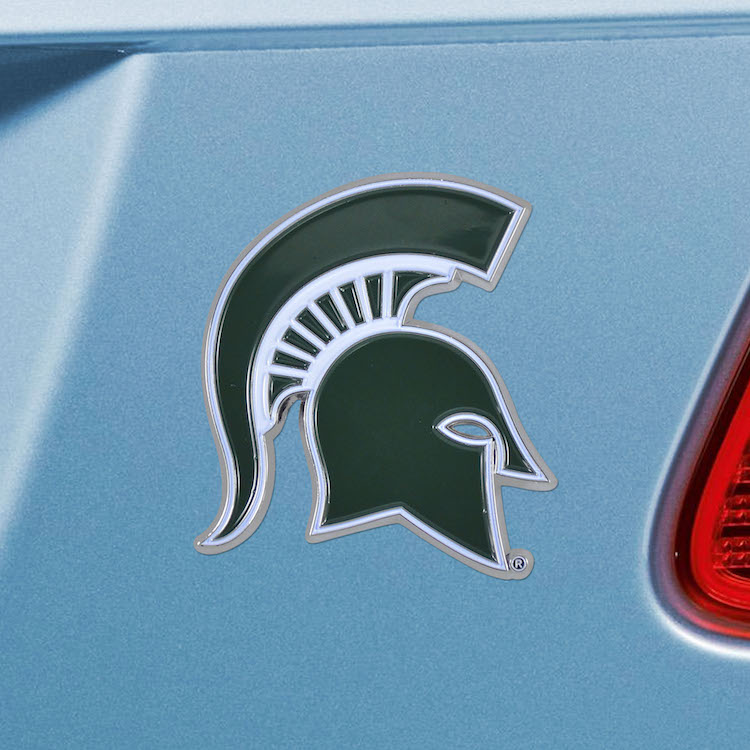 Michigan State Spartans Color Metal Auto Emblem