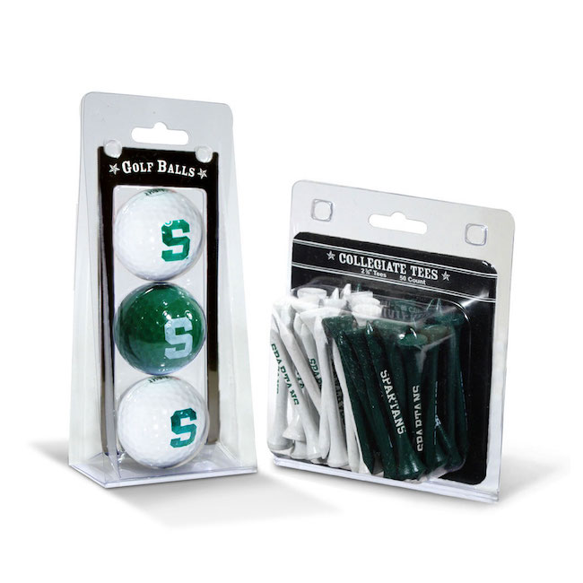 Michigan State Spartans 3 Ball Pack and 50 Tee Pack