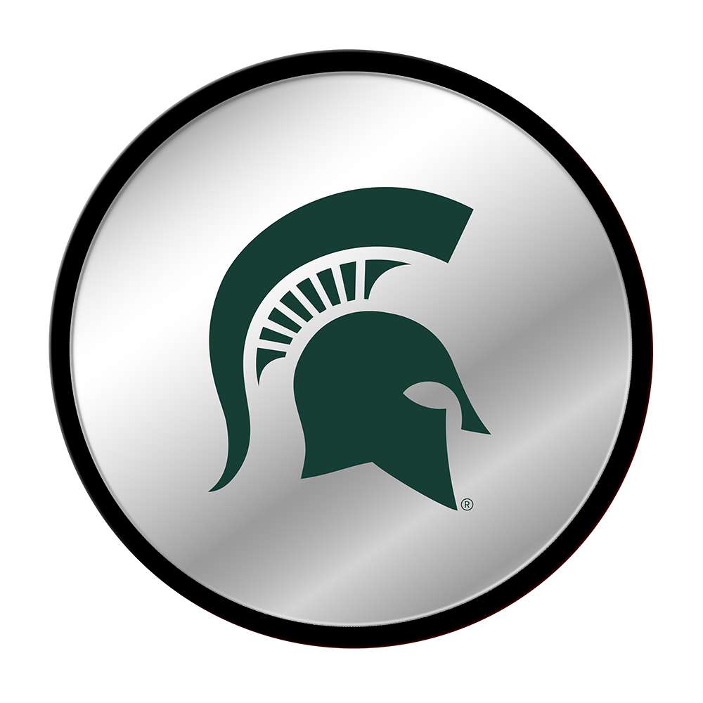 Michigan State Spartans HELMET Modern Disc Mirrored Wall Sign