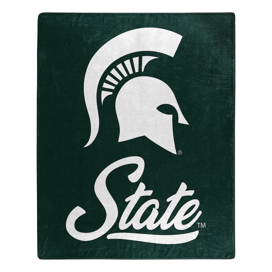 Michigan State Spartans Plush Fleece Raschel Blanket 50 x 60