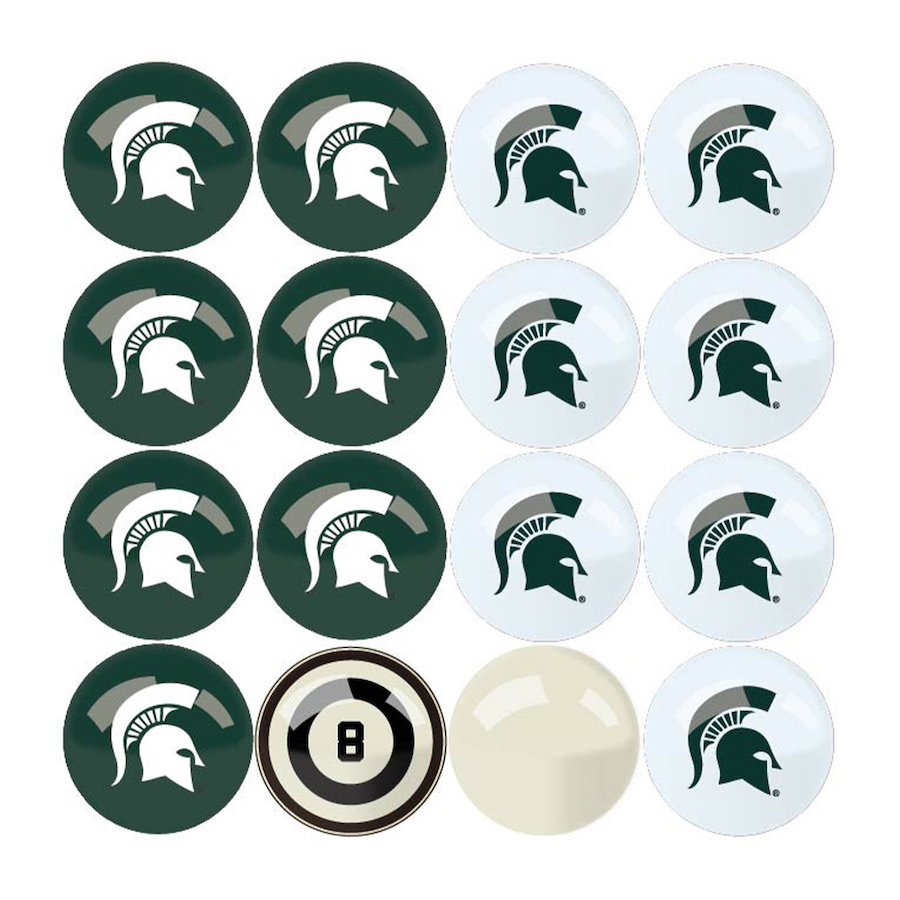 Michigan State Spartans Billiard Ball Set with Numbers