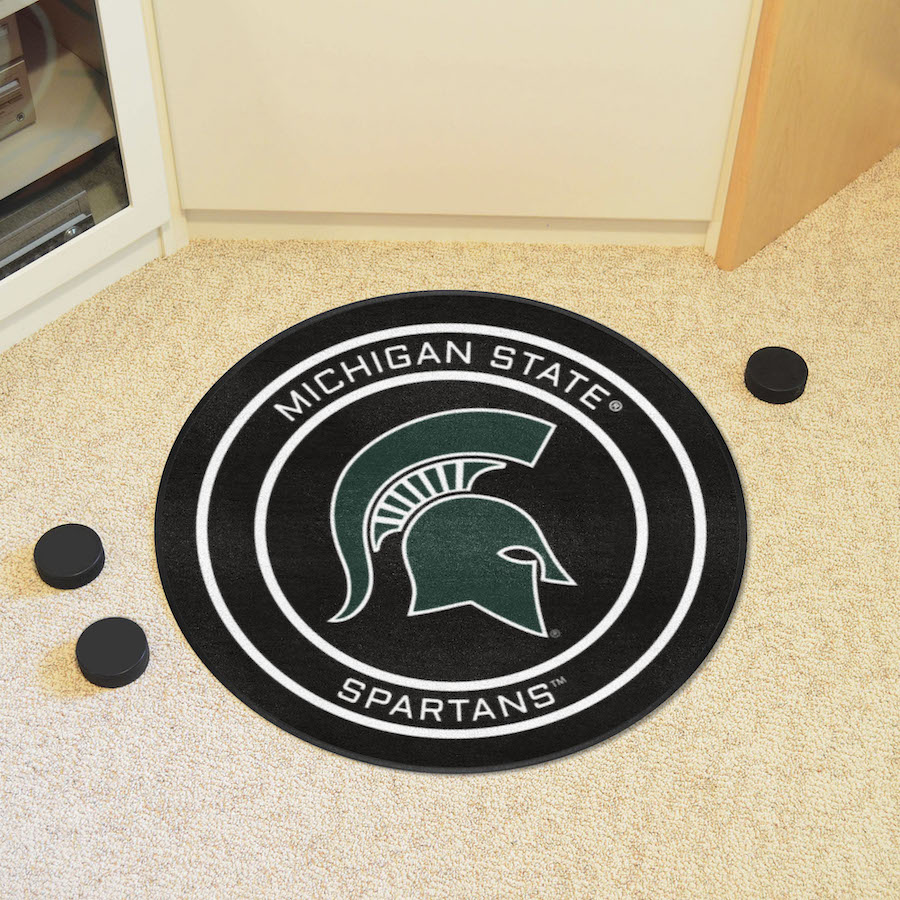 Michigan State Spartans Round Hockey Puck Mat