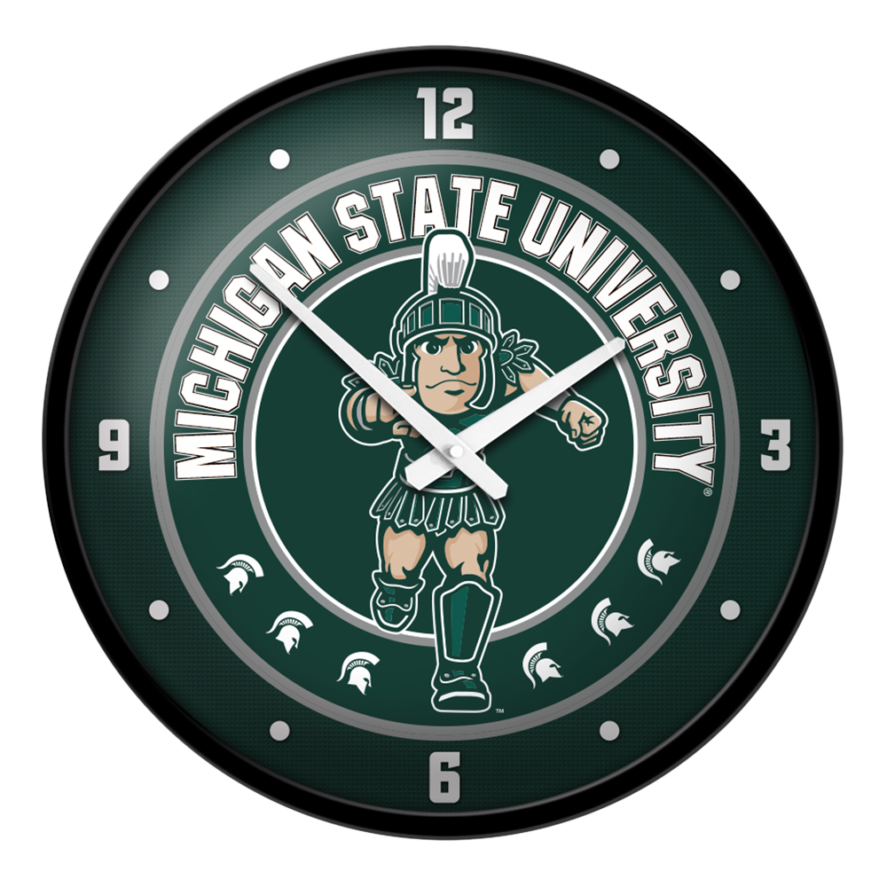 Michigan State Spartans SPARTY Modern Disc Wall Clock