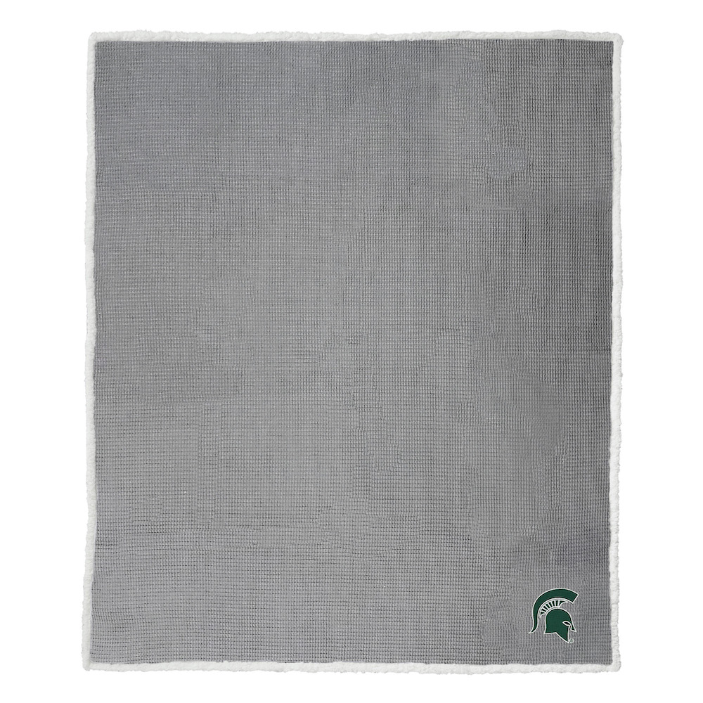 Michigan State Spartans Waffle Sherpa Throw Blanket