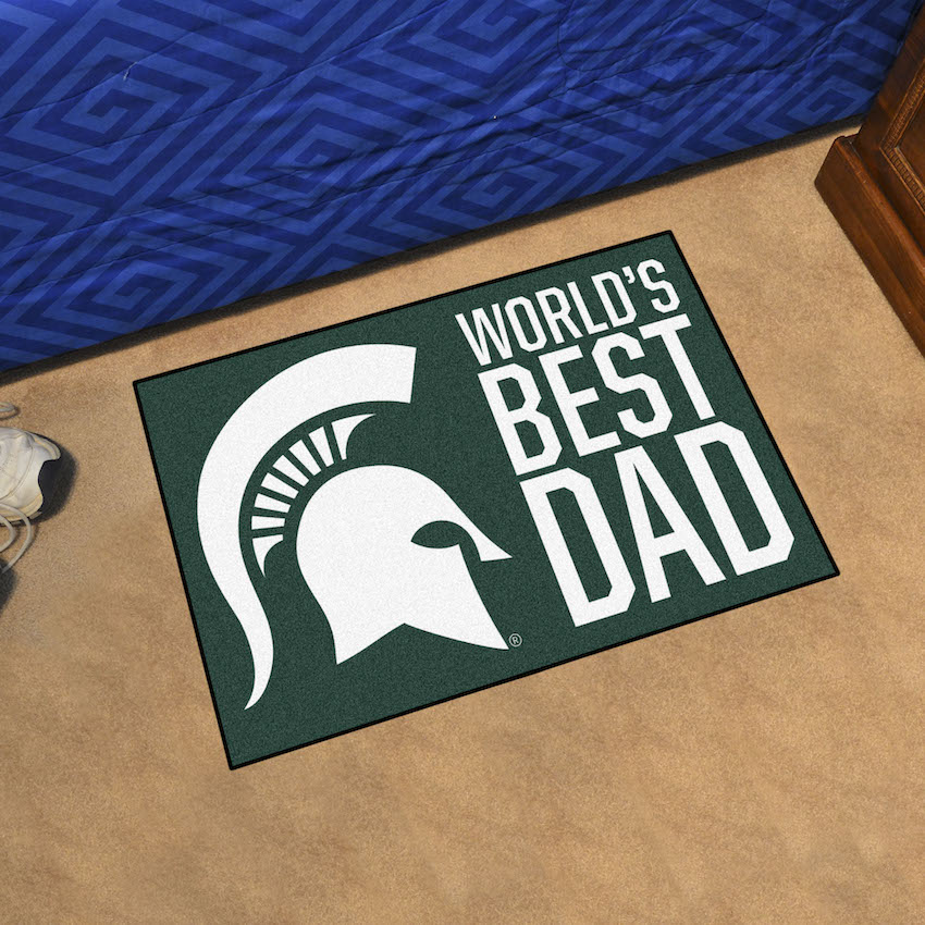 Michigan State Spartans 20 x 30 WORLDS BEST DAD Floor Mat