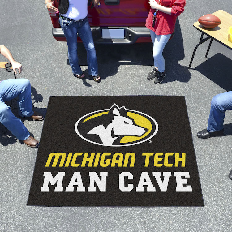 Michigan Tech Huskies MAN CAVE TAILGATER 60 x 72 Rug