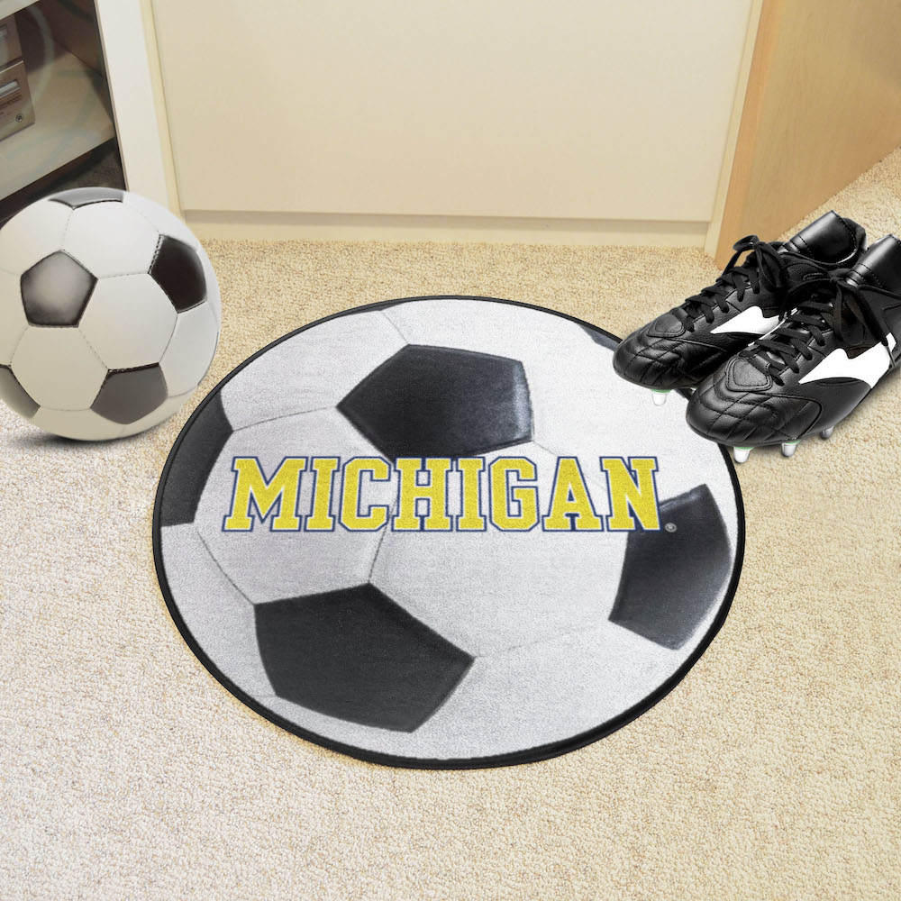 Michigan Wolverines SOCCER BALL Mat - 2nd Logo