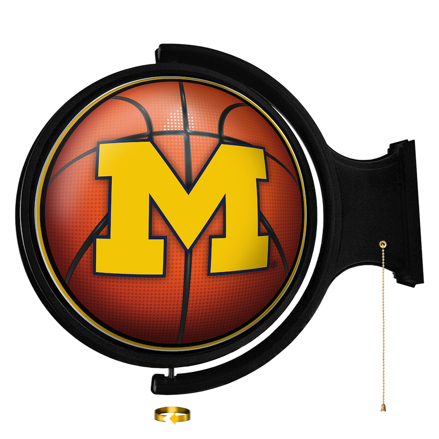 Michigan Wolverines LED Rotating Wall Sign ~ BASKETBALL