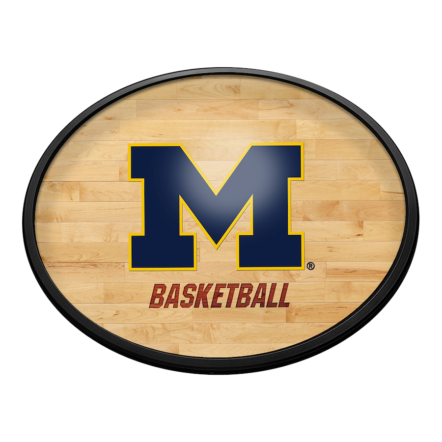 Michigan Wolverines HARDWOOD Slimline LED Wall Sign ~ OVAL