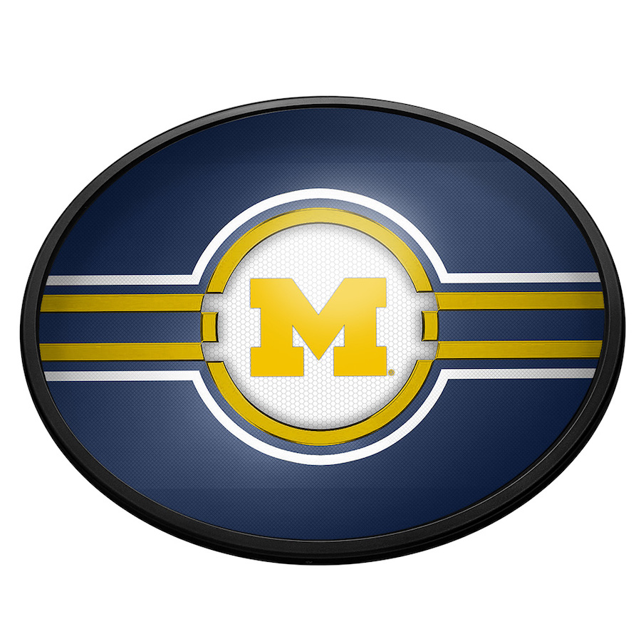 Michigan Wolverines Slimline LED Wall Sign ~ OVAL PRIMARY