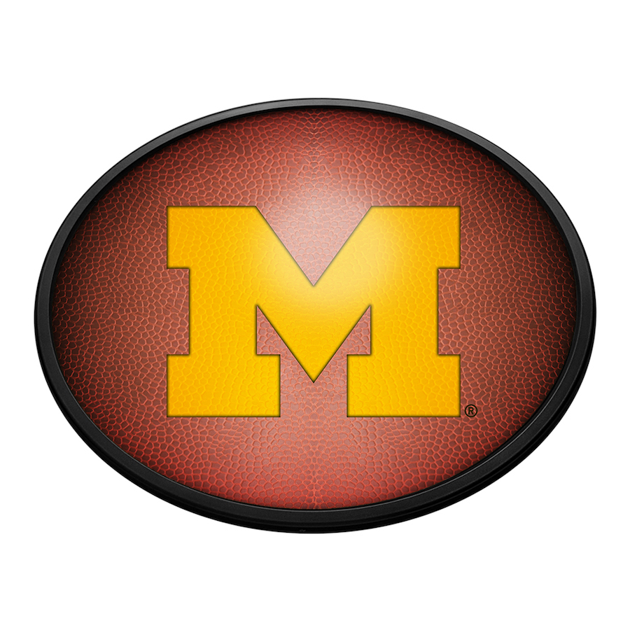 Michigan Wolverines PIGSKIN Slimline LED Wall Sign ~ OVAL