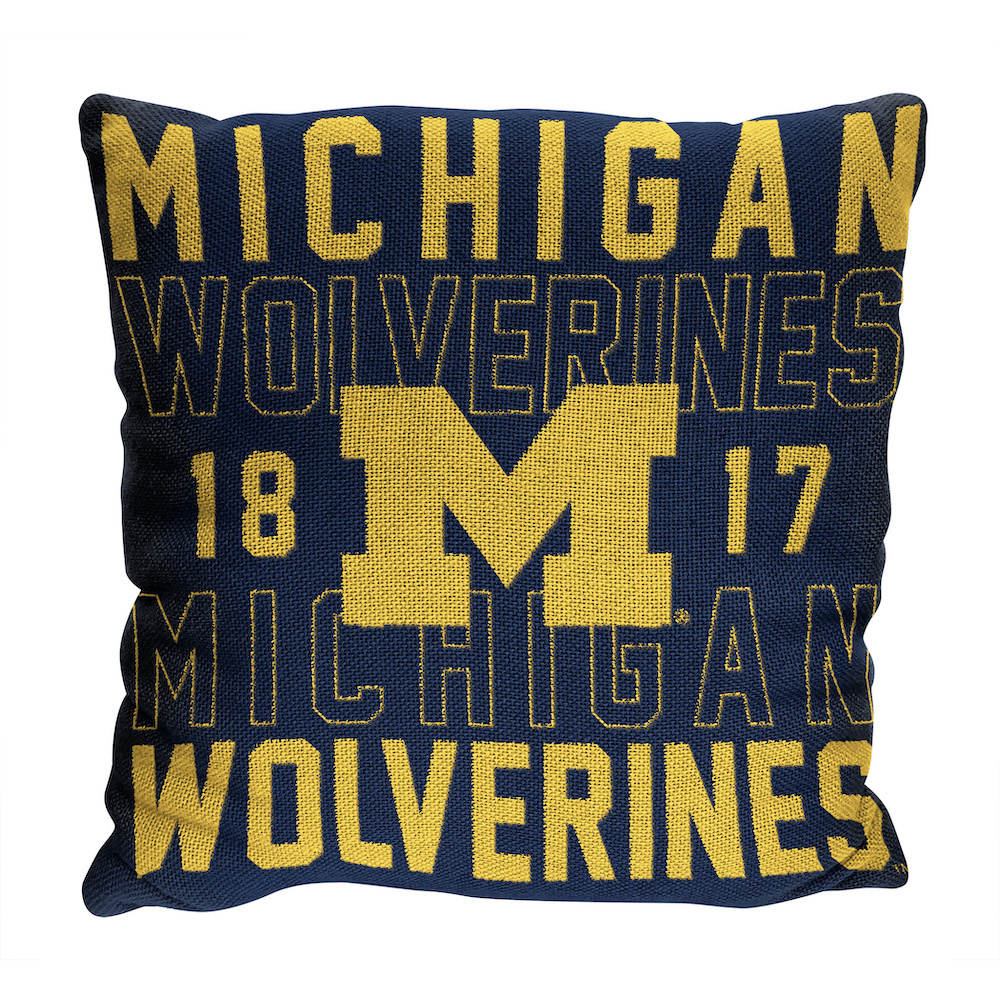 Michigan Wolverines Stacked 20 x 20 Woven Pillow