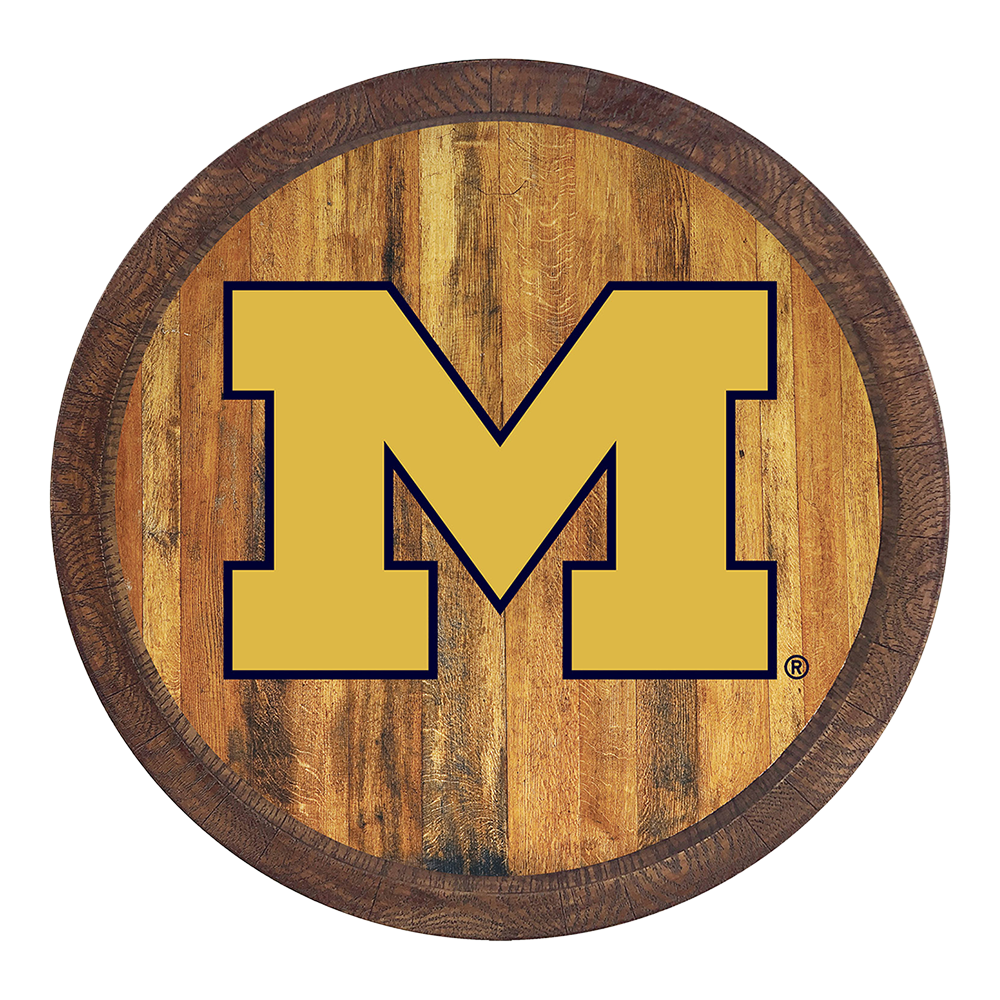 Michigan Wolverines FAUX Barrel Top Sign