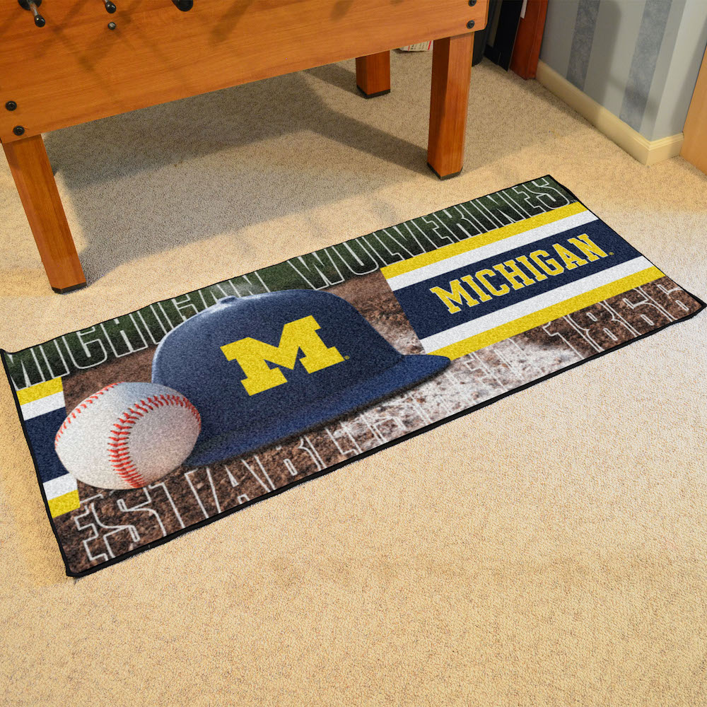 Michigan Wolverines 30 x 72 Baseball Carpet Runner