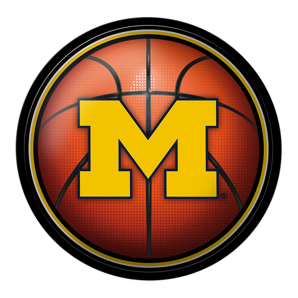 Michigan Wolverines Modern Disc BASKETBALL Wall Sign