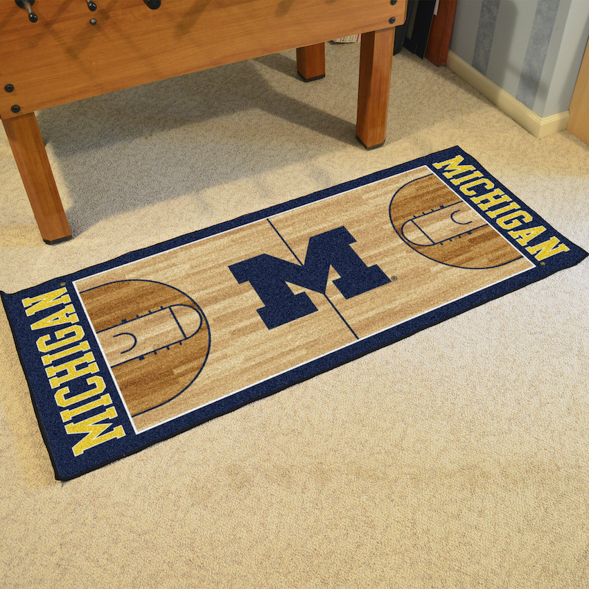 Michigan Wolverines 30 x 72 Basketball Court Carpet Runner