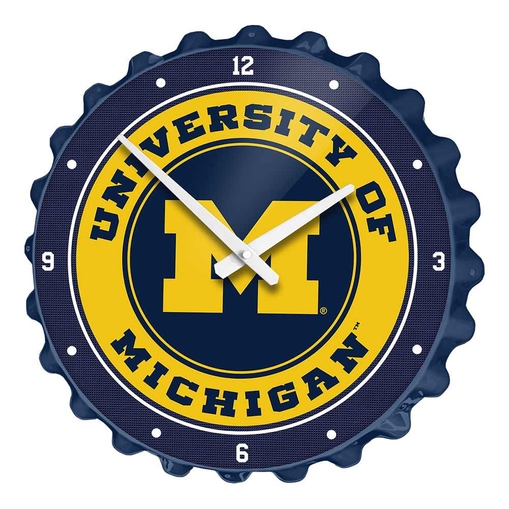 Michigan Wolverines Bottle Cap Wall Clock