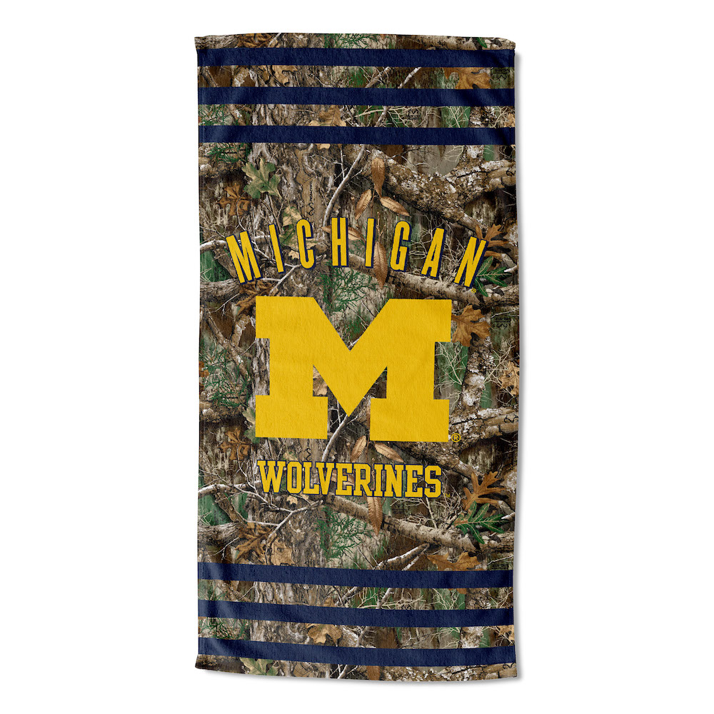 Michigan Wolverines Real Tree Camo 30x60 Beach Towel